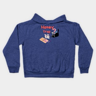 black cat mouse honey trap love Kids Hoodie